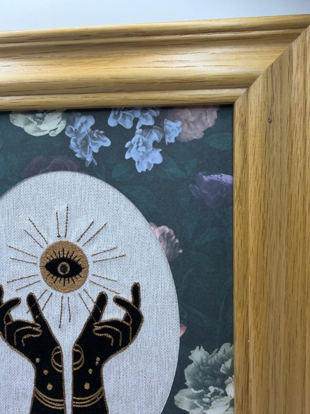 Homemade All Seeing Eye Framed 8X10 Embroidery Art - Picture 3 of 8